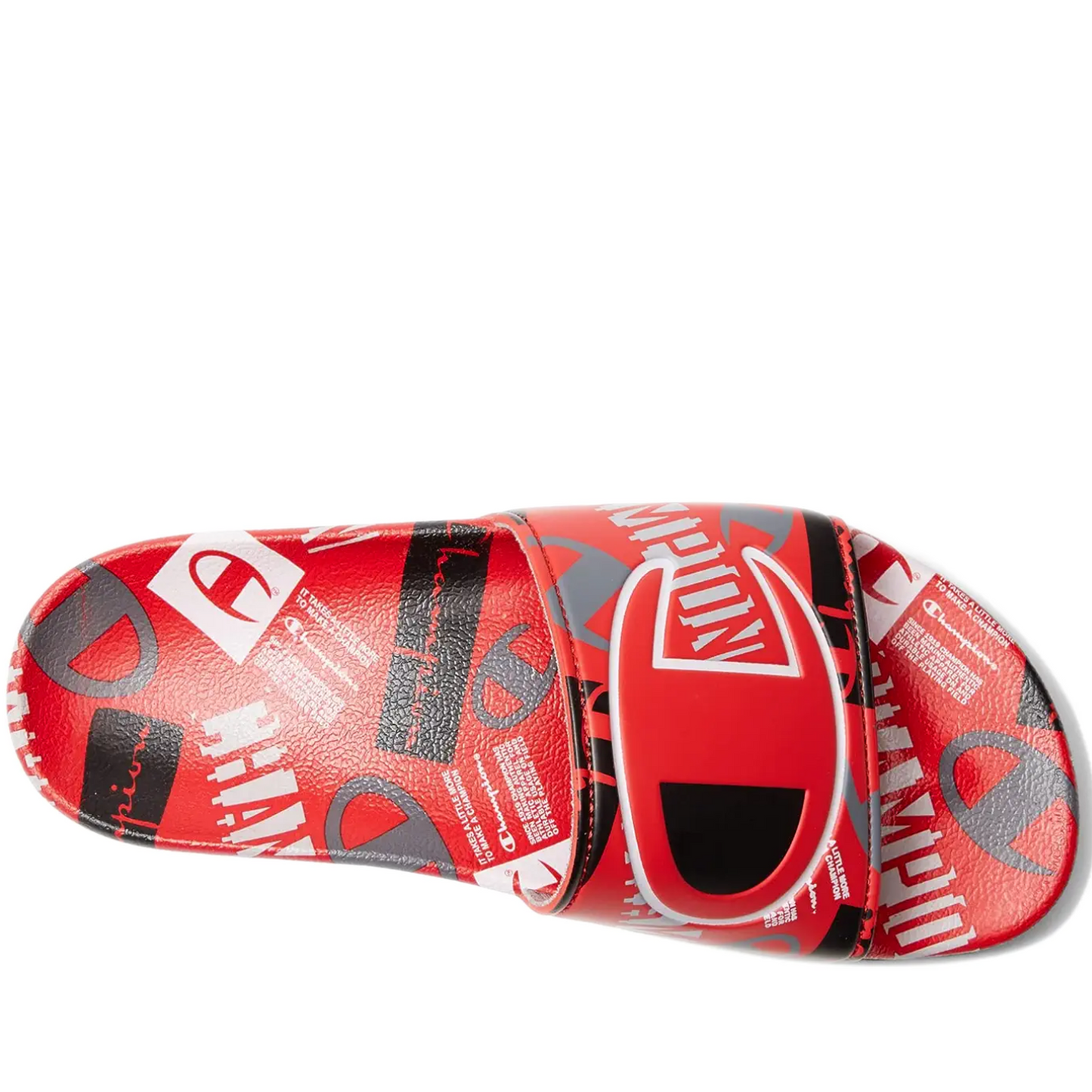 Men's Champion IPO C Logo Slides - Scarlet/ Black