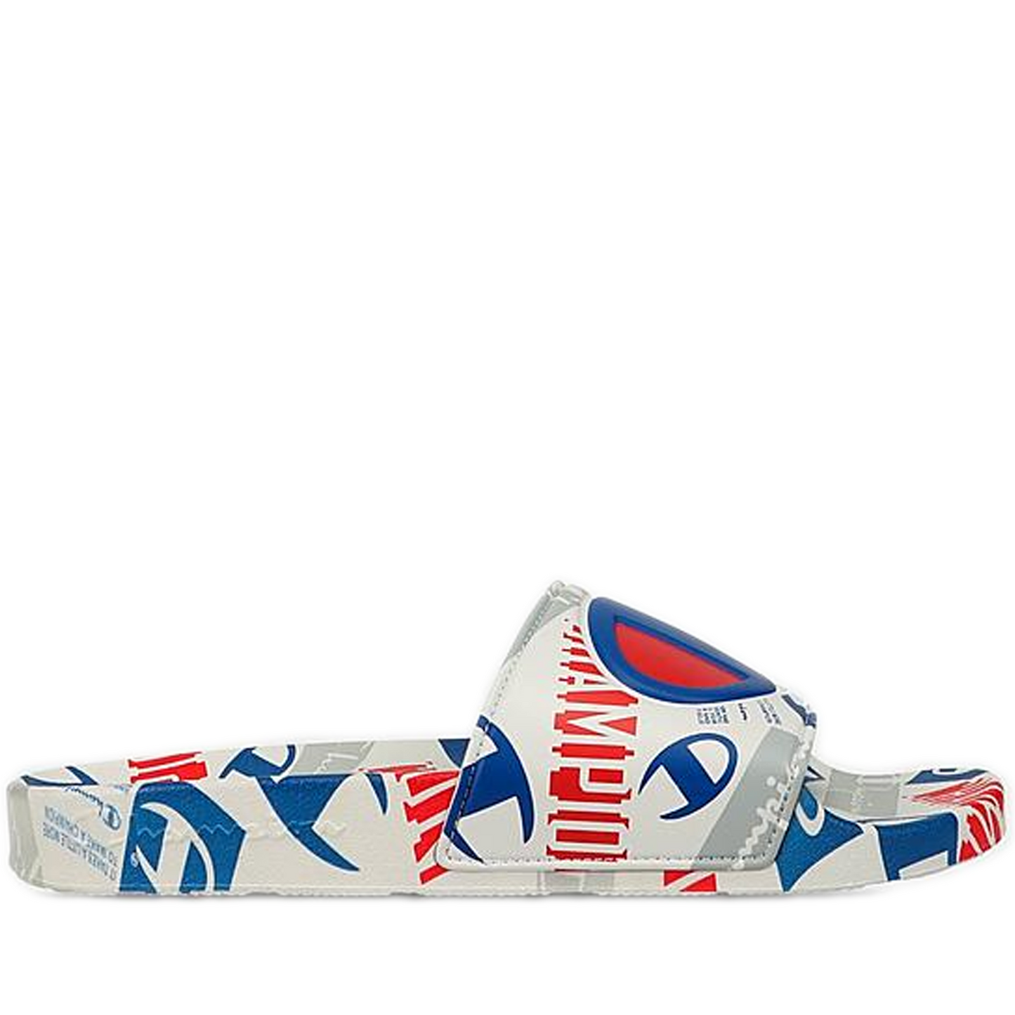 Men's Champion IPO C Logo Slides - White/ Scarlet
