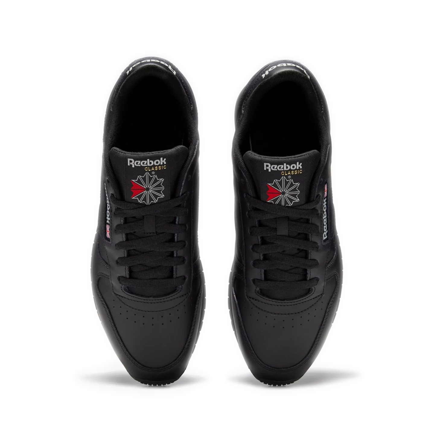 Men's Reebok Classic Leather Shoes - Core Black/Pure Grey 5 Top View