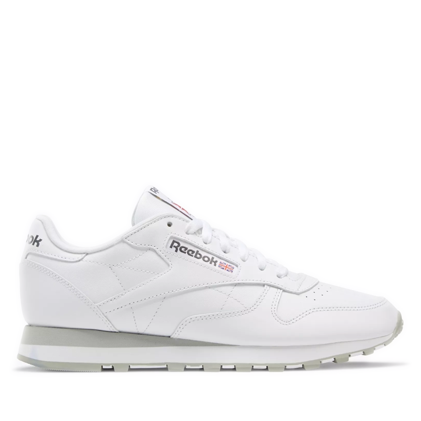 Men's Reebok Classic Leather Shoes - White/Pure Grey