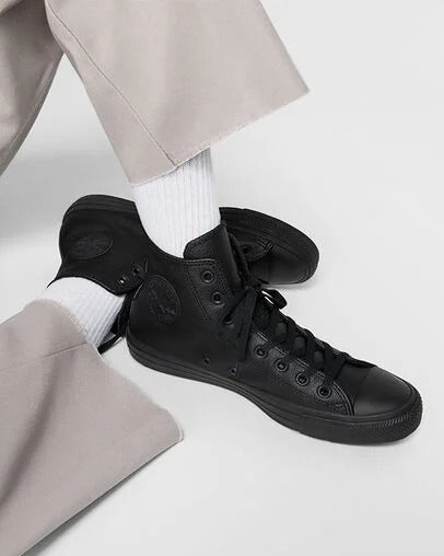 Converse Chuck Taylor All Star Leather High Top GS- Black Monochrome