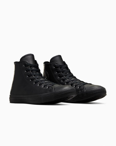 Converse Chuck Taylor All Star Leather High Top GS- Black Monochrome