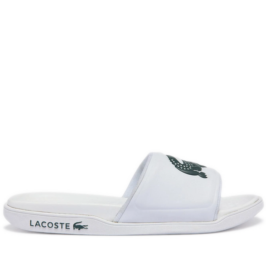 Men's Lacoste Croco Dualiste Slides - White/ Green