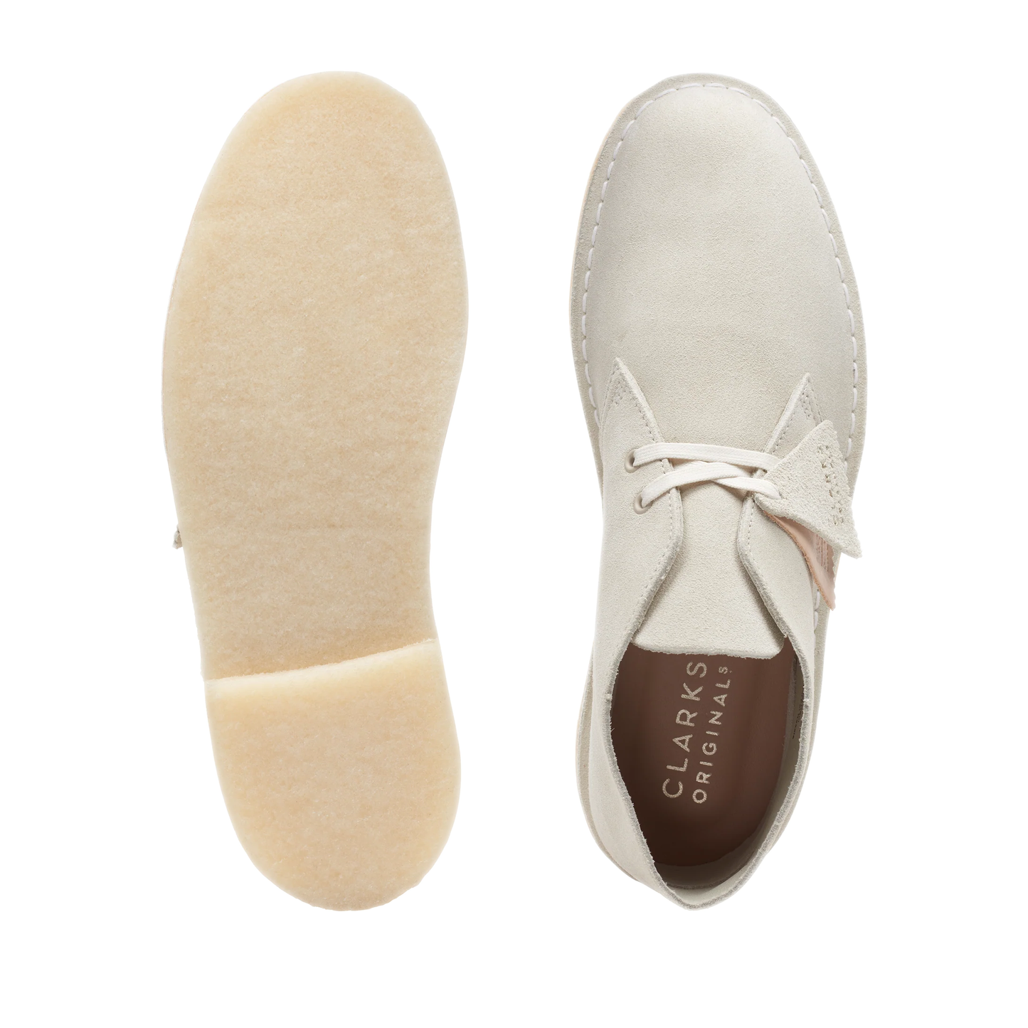 Men's Clarks Desert Boot - Off White Suede