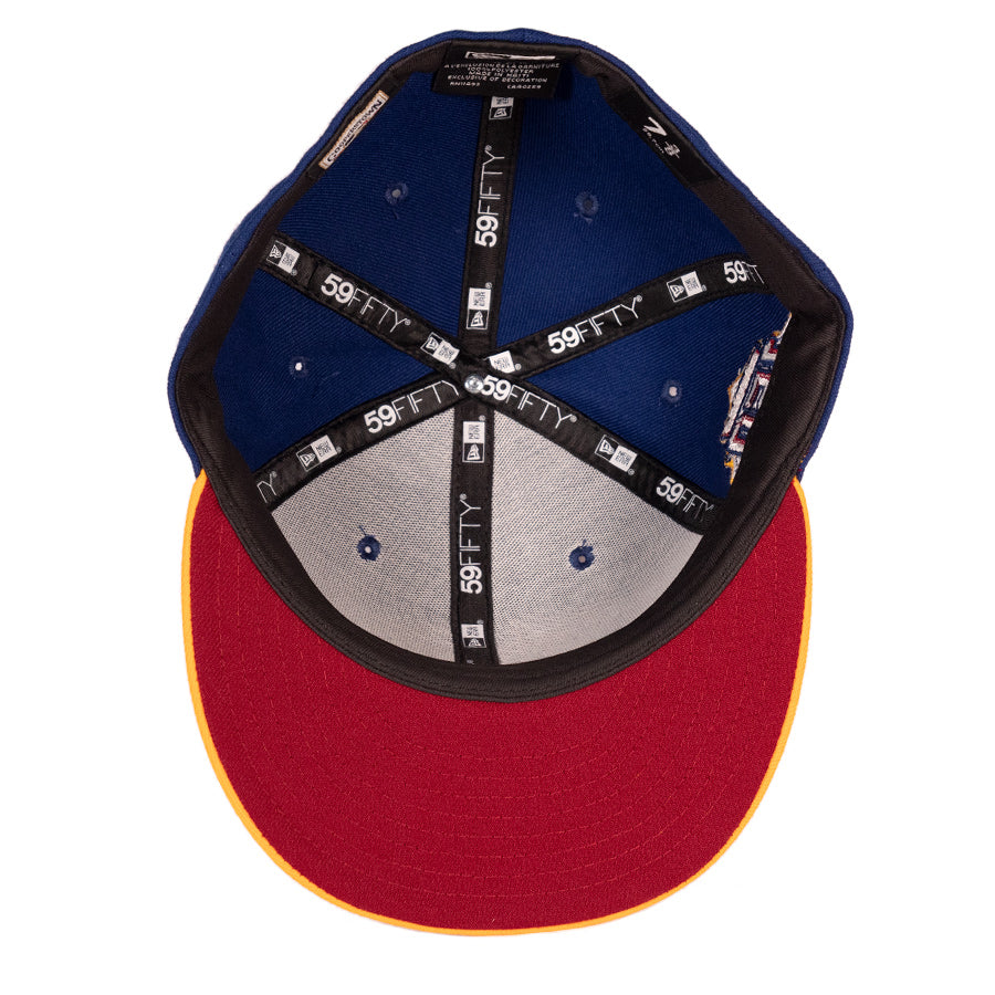 New Era Atlanta Braves - 59FIFTY Custom Fitted Hat - Dark Royal Blue / Yellow