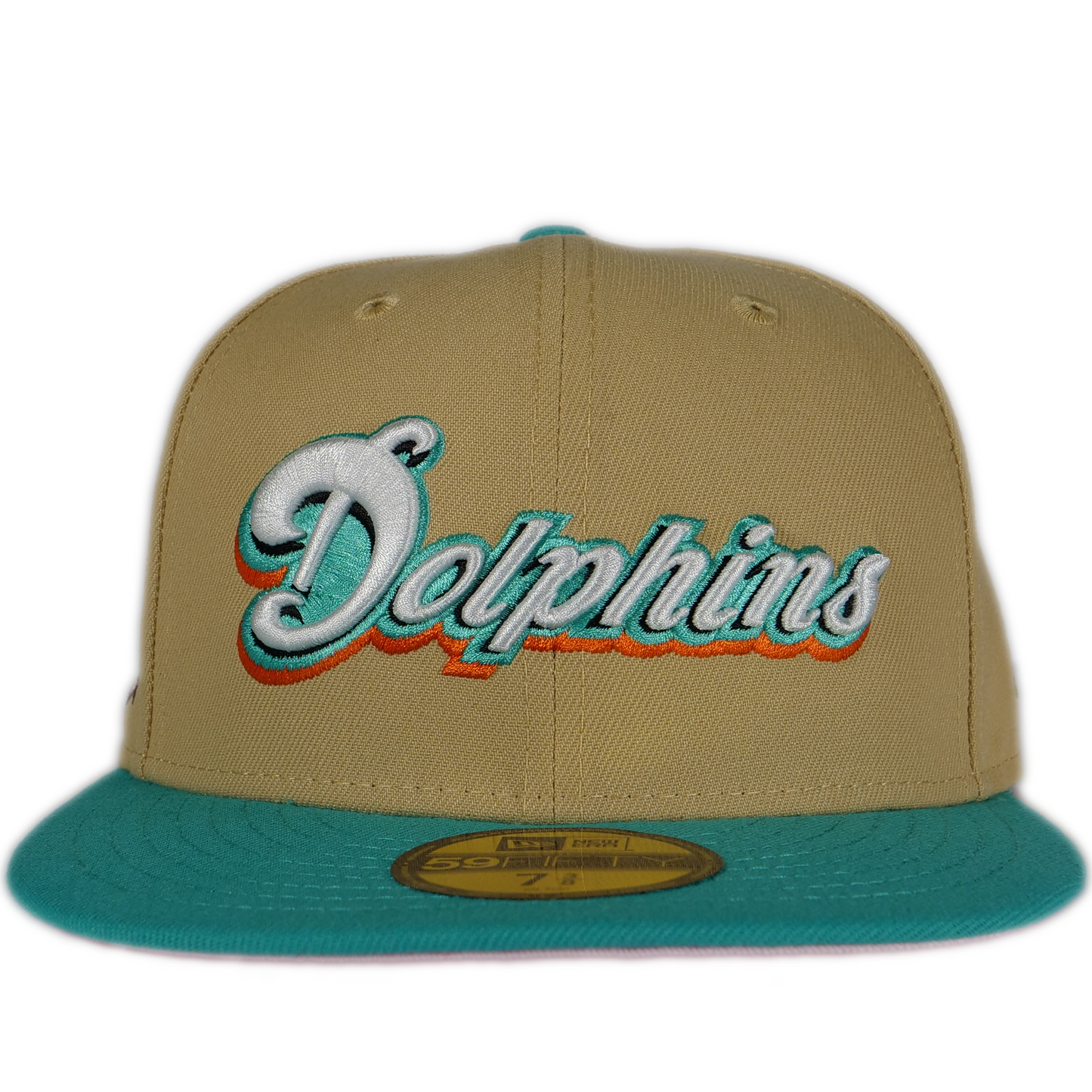 New Era Miami Dolphins 59FIFTY Fitted Hat - Khaki/ Teal/ Pink