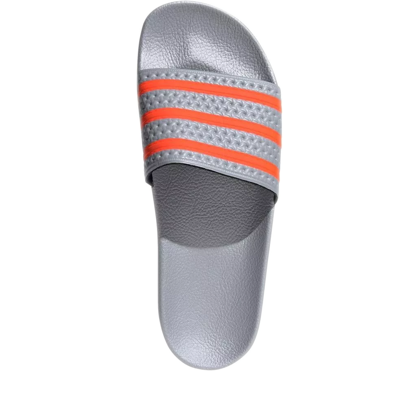 Men's Adidas Adilette Halo Slides - Silver/ Orange