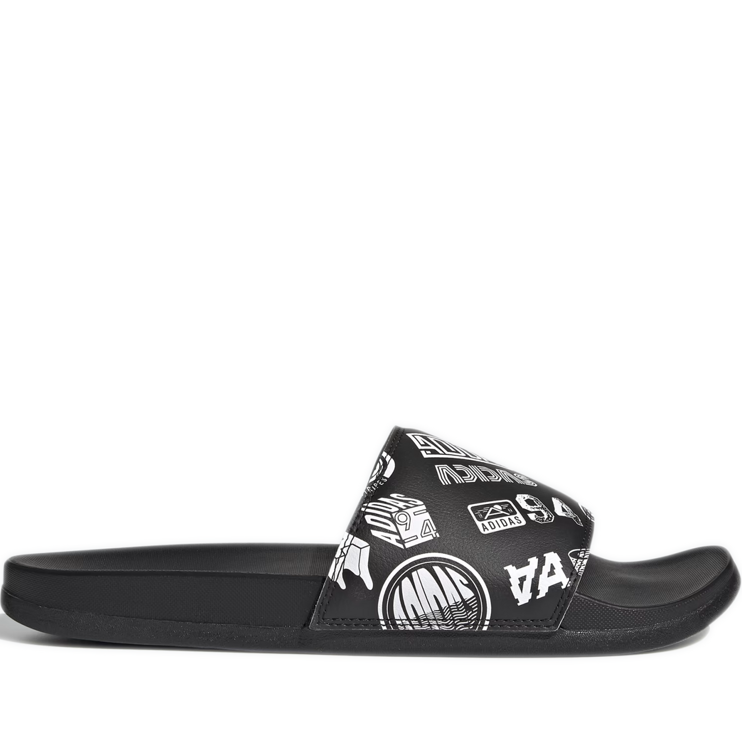 Men's Adidas Adilette Comfort Slides - Black/ White