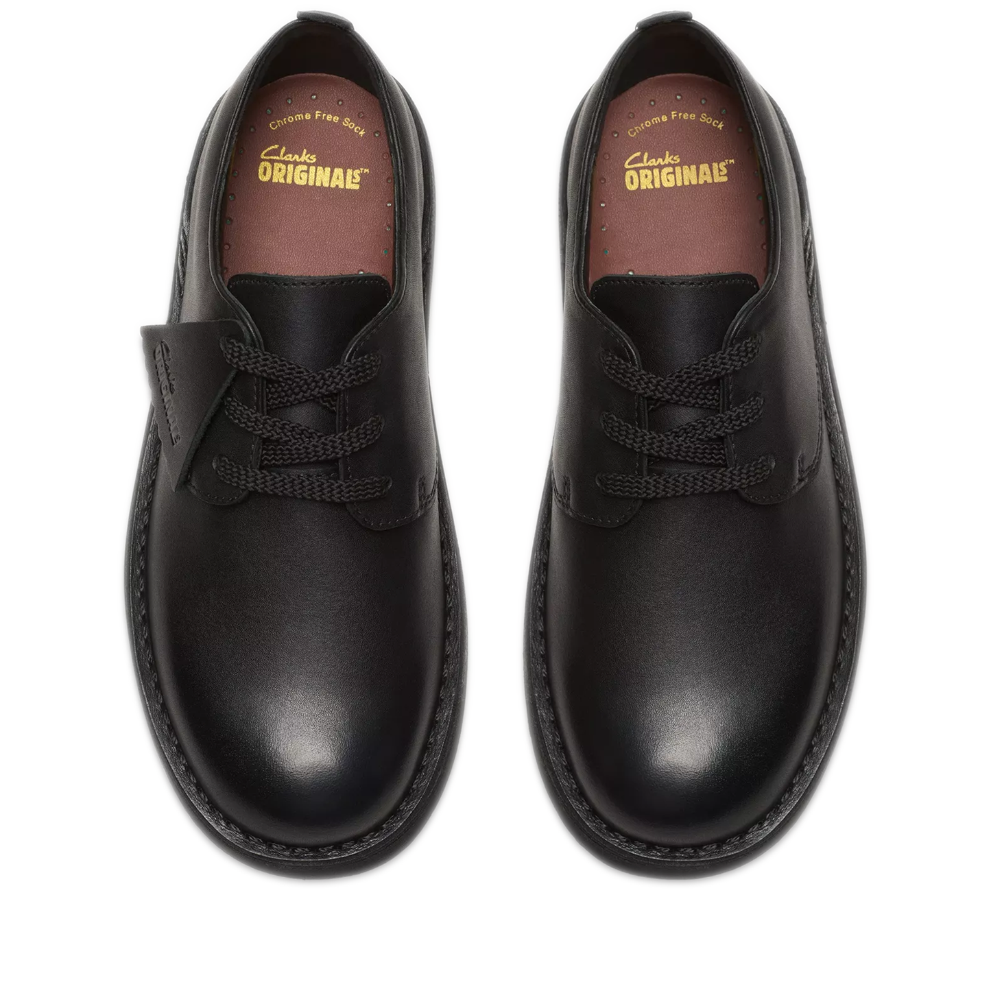 Grade School Clarks Desert London - Black Leather