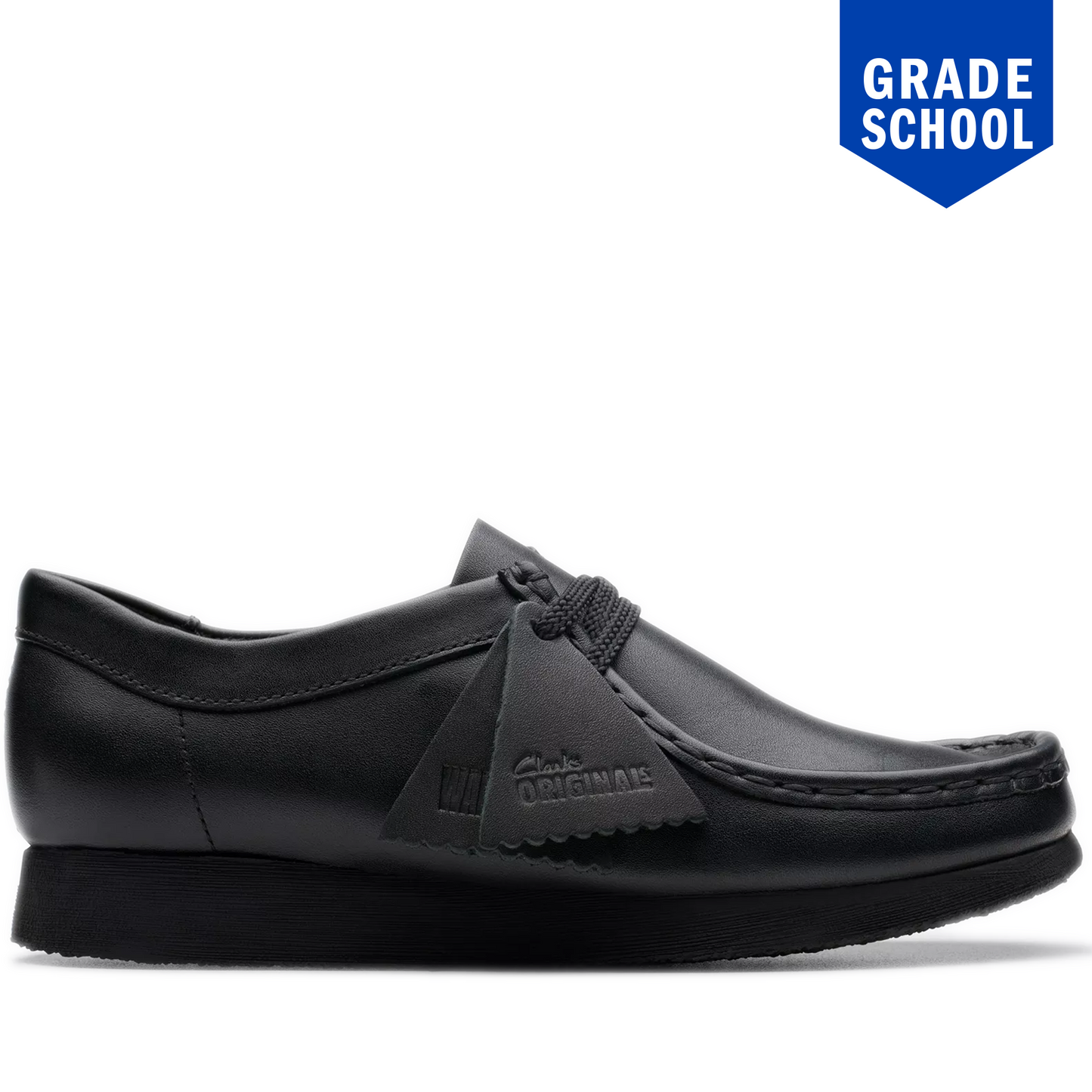 Grade School Clarks Wallabee Older - Black Leather