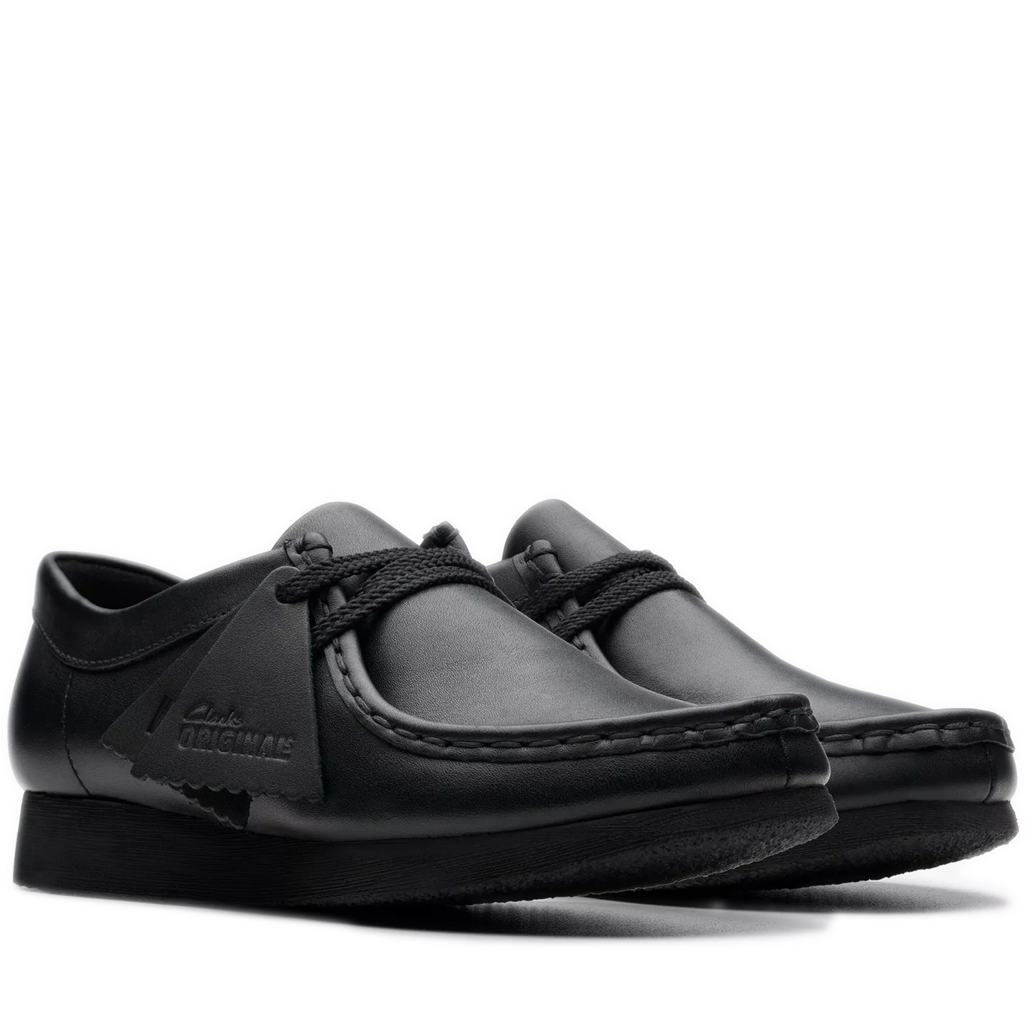 Grade School Clarks Wallabee Older - Black Leather