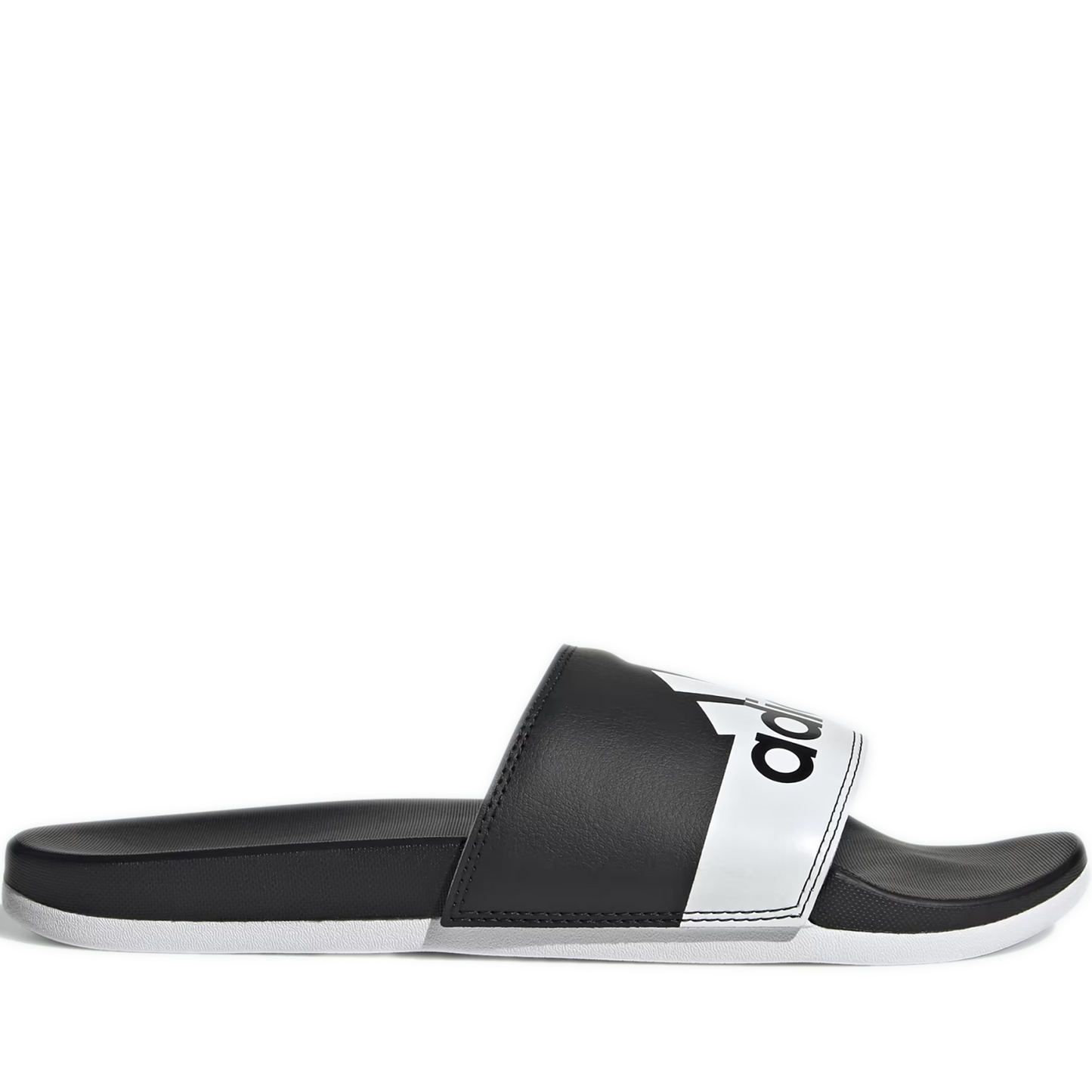 Men's Adidas Adilette Comfort Slides - Black/ White