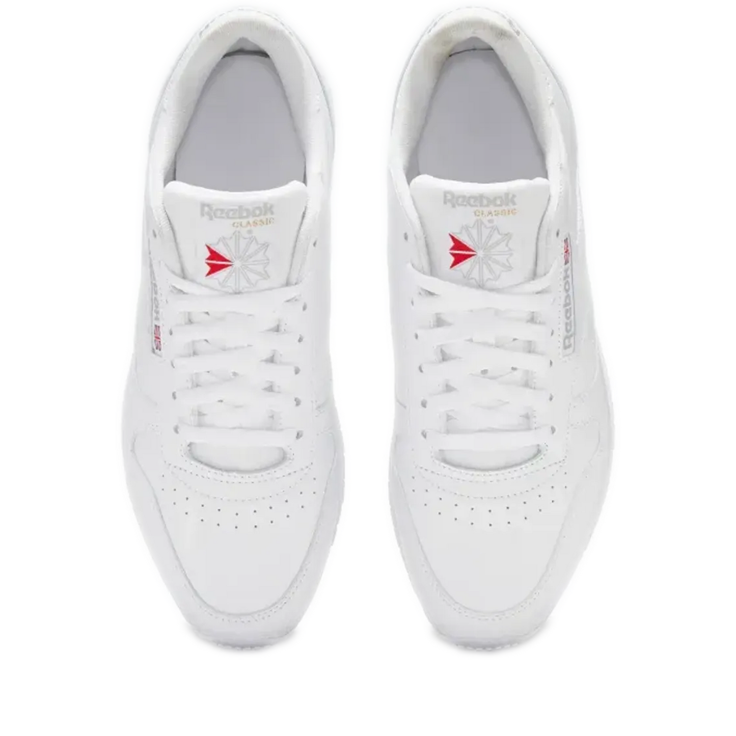 Men's Reebok Classic Leather Shoes - Ftwr White/Ftwr White/Pure Grey 3 Top View