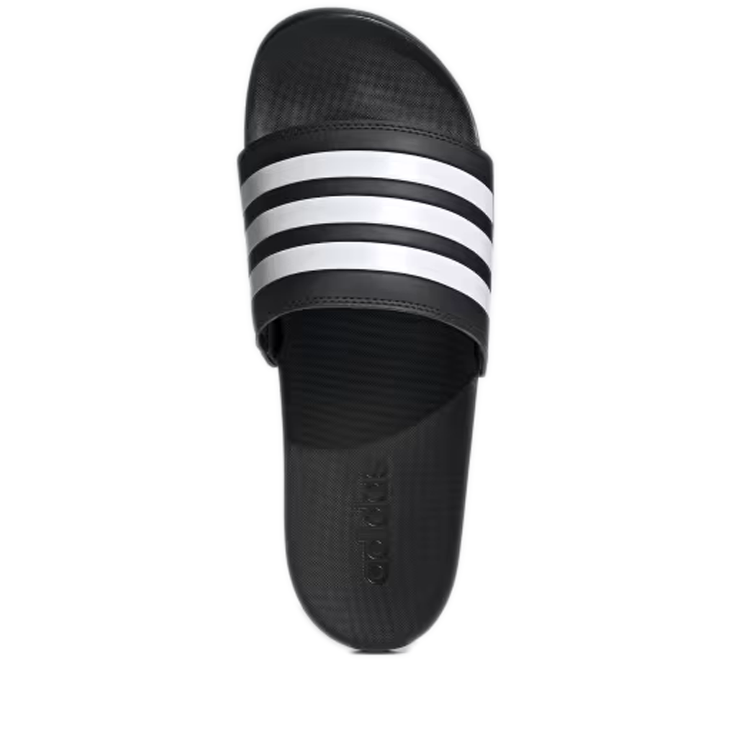 Men's Adidas Adilette Comfort Slides - Core Black / Cloud White / Core Black Top View