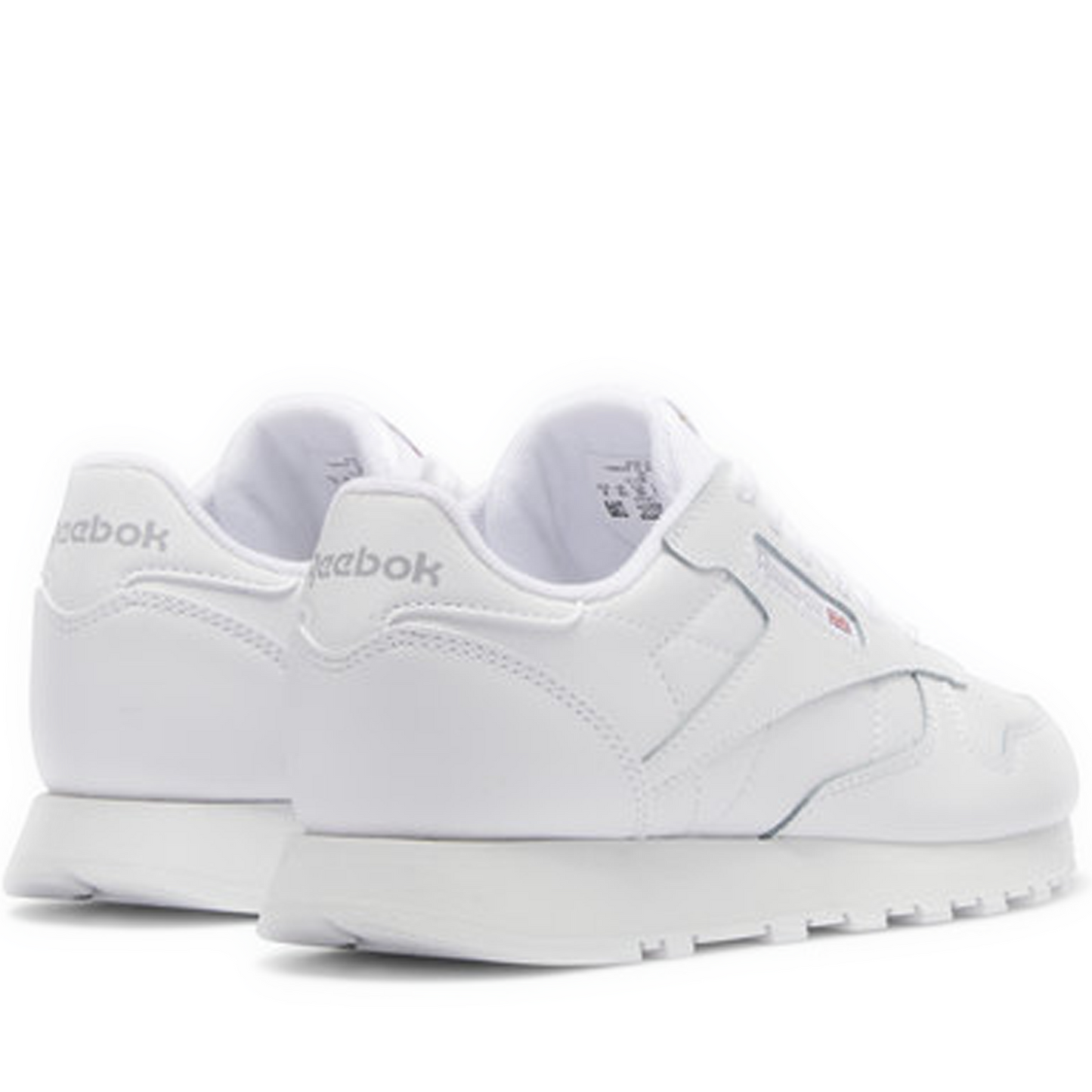 Grade School Reebok Classic Leather Shoes - Ftwr White / Ftwr White / Ftwr White Heel Side