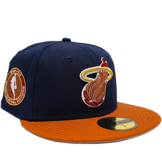 New Era Miami Heat 59Fifty Fitted Hat - Navy/ Orange
