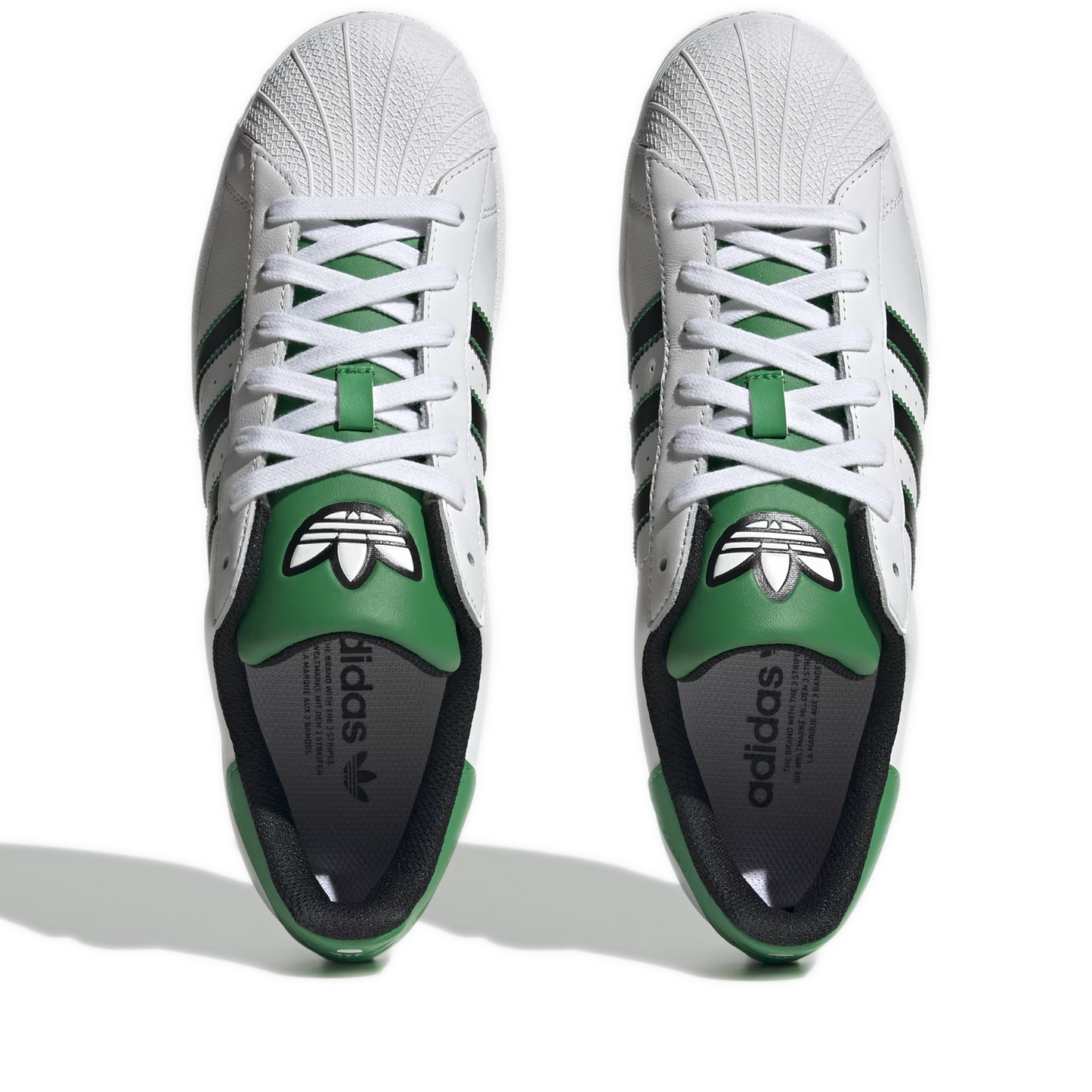 Men's Adidas Superstar Shoes - White/ Black/ Green