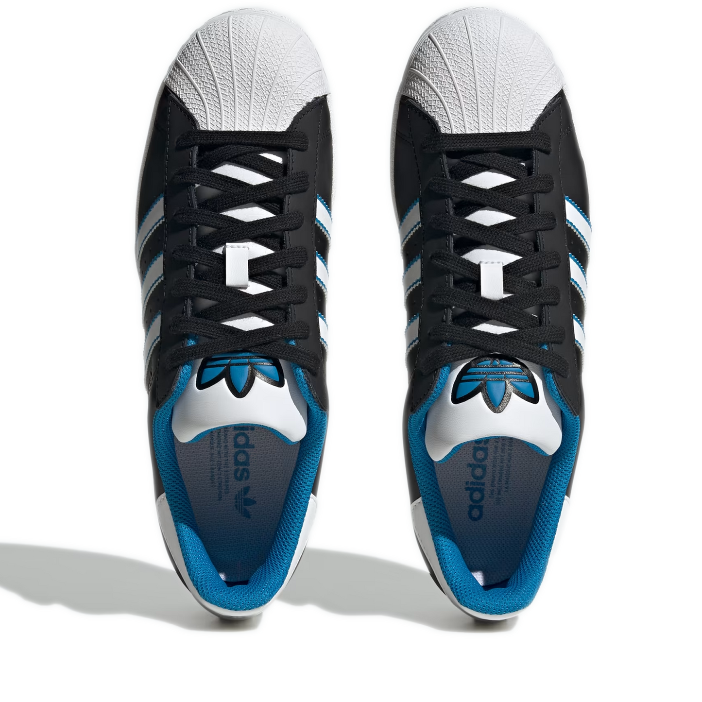Men's Adidas Superstar Shoes - Black/ White/ Blue