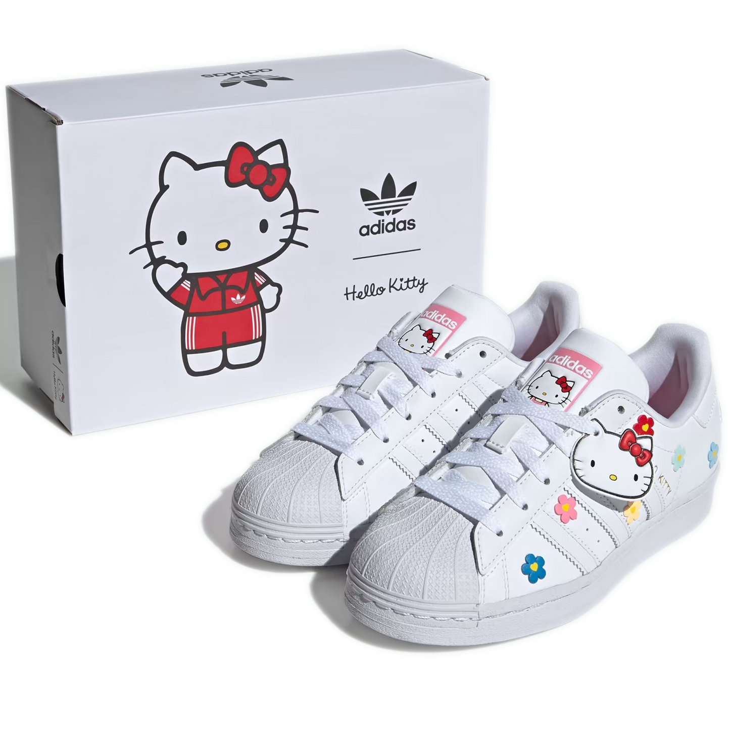 Kid's Grade School Adidas Hello Kitty Superstar J - White