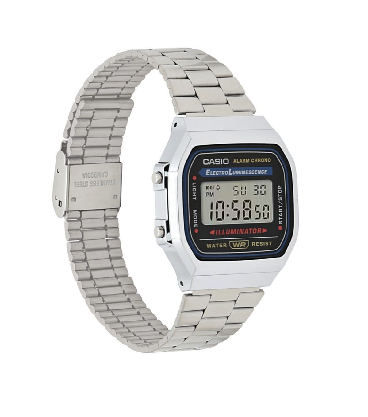 Casio Vintage A168W-1 Watch 36.3mm - Silver