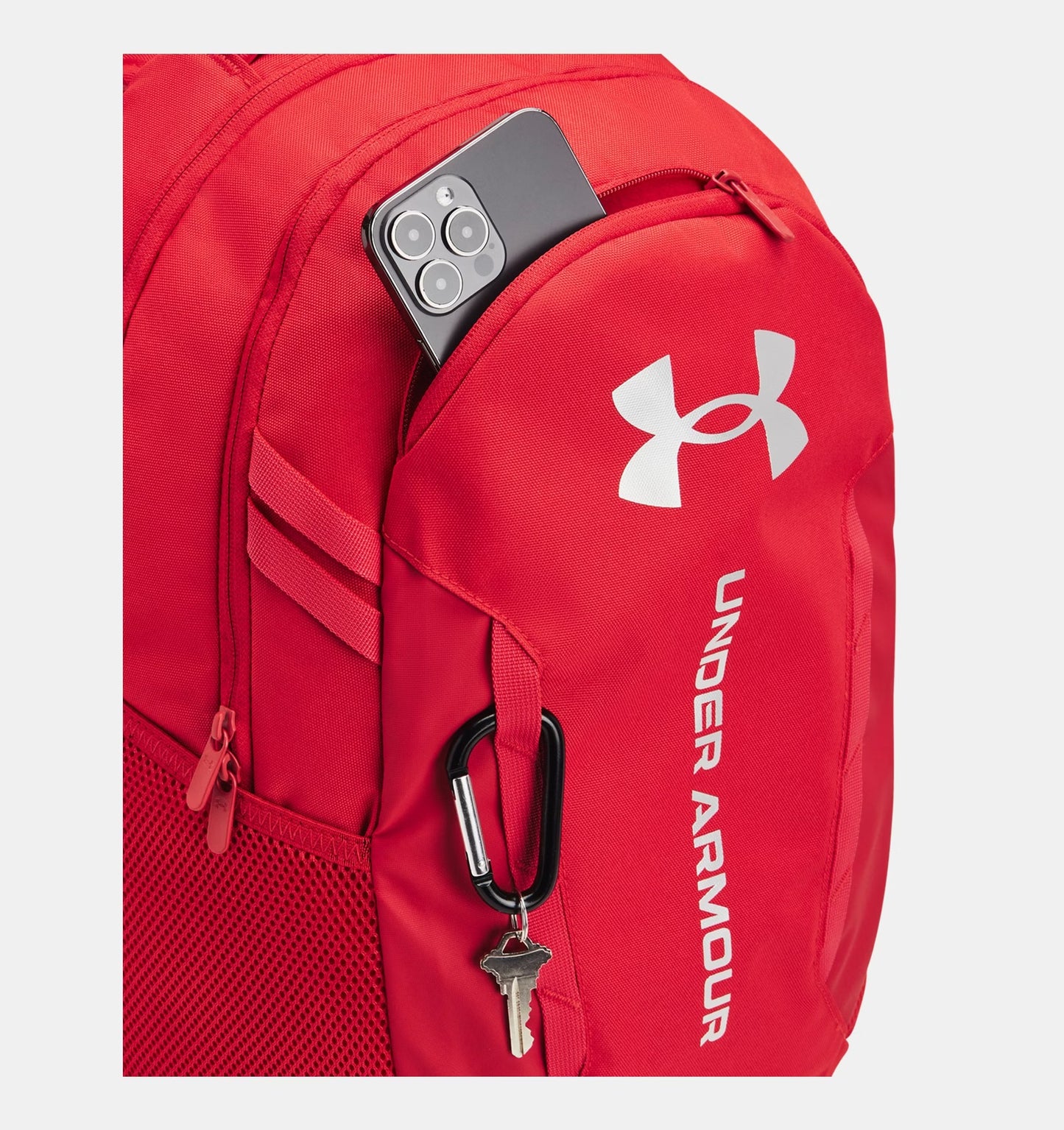 Under Armour Hustle 6.0 Backpack - Red/Metallic Silver
