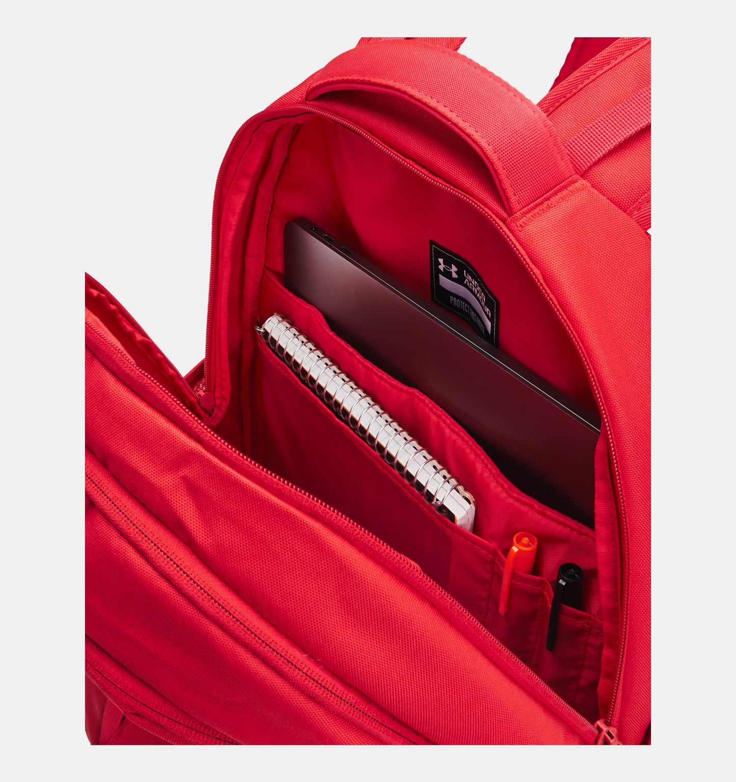 Under Armour Hustle 6.0 Backpack - Red/Metallic Silver