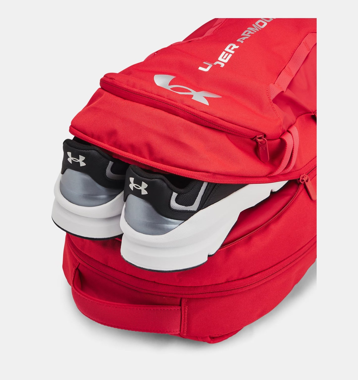 Under Armour Hustle 6.0 Backpack - Red/Metallic Silver