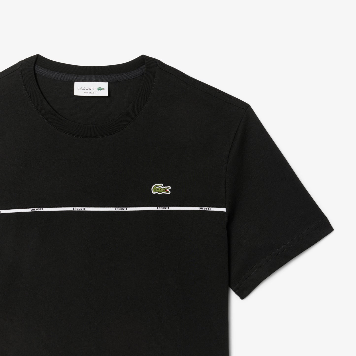Men's Lacoste Logo Trim Cotton Jersey T-Shirt - Black