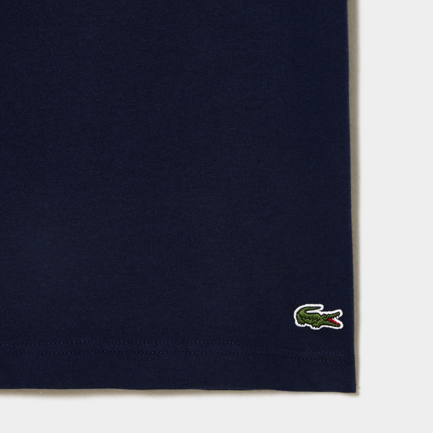 Men's Lacoste Signature Print Cotton T-Shirt - Navy Blue