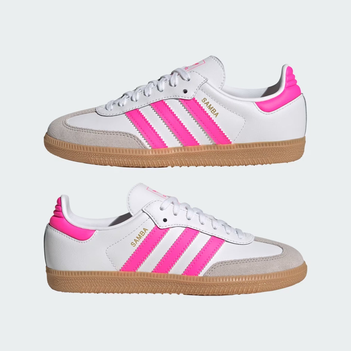 Grade School Adidas Samba OG Shoes - White/Pink