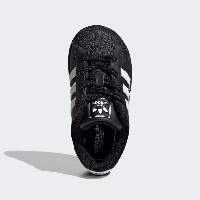 Infant's Adidas Superstar II Elastic Lace Shoes - Core Black