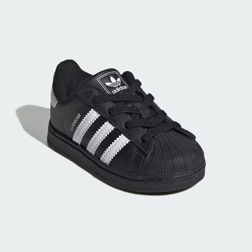 Infant's Adidas Superstar II Elastic Lace Shoes - Core Black