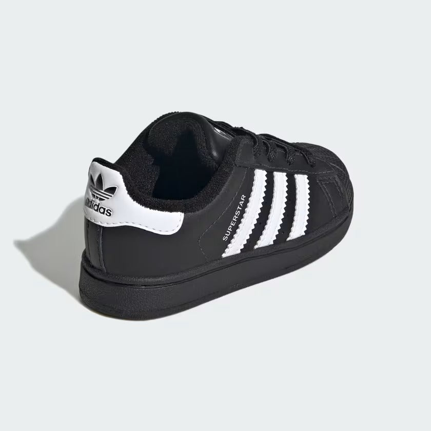 Infant's Adidas Superstar II Elastic Lace Shoes - Core Black