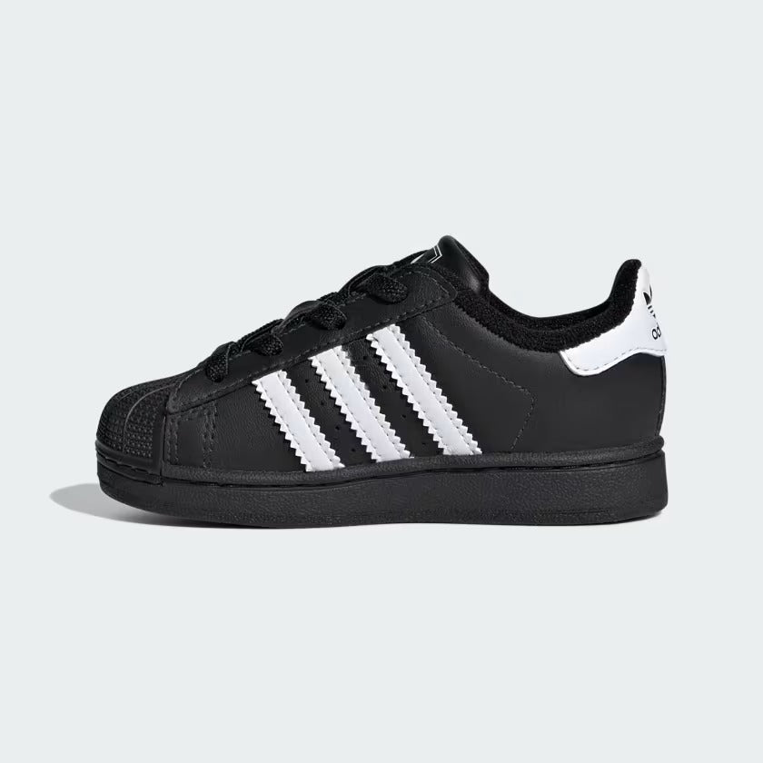 Infant's Adidas Superstar II Elastic Lace Shoes - Core Black
