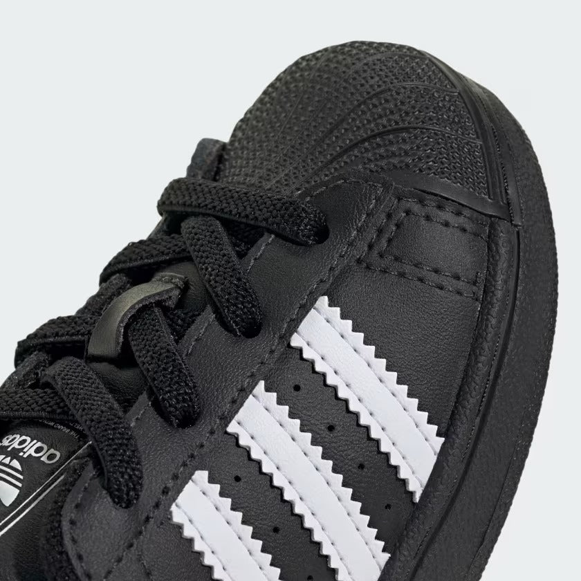 Infant's Adidas Superstar II Elastic Lace Shoes - Core Black