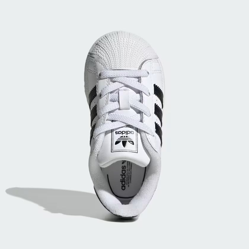 Infant's Adidas Superstar II Elastic Lace Shoes - Cloud White/Core Black