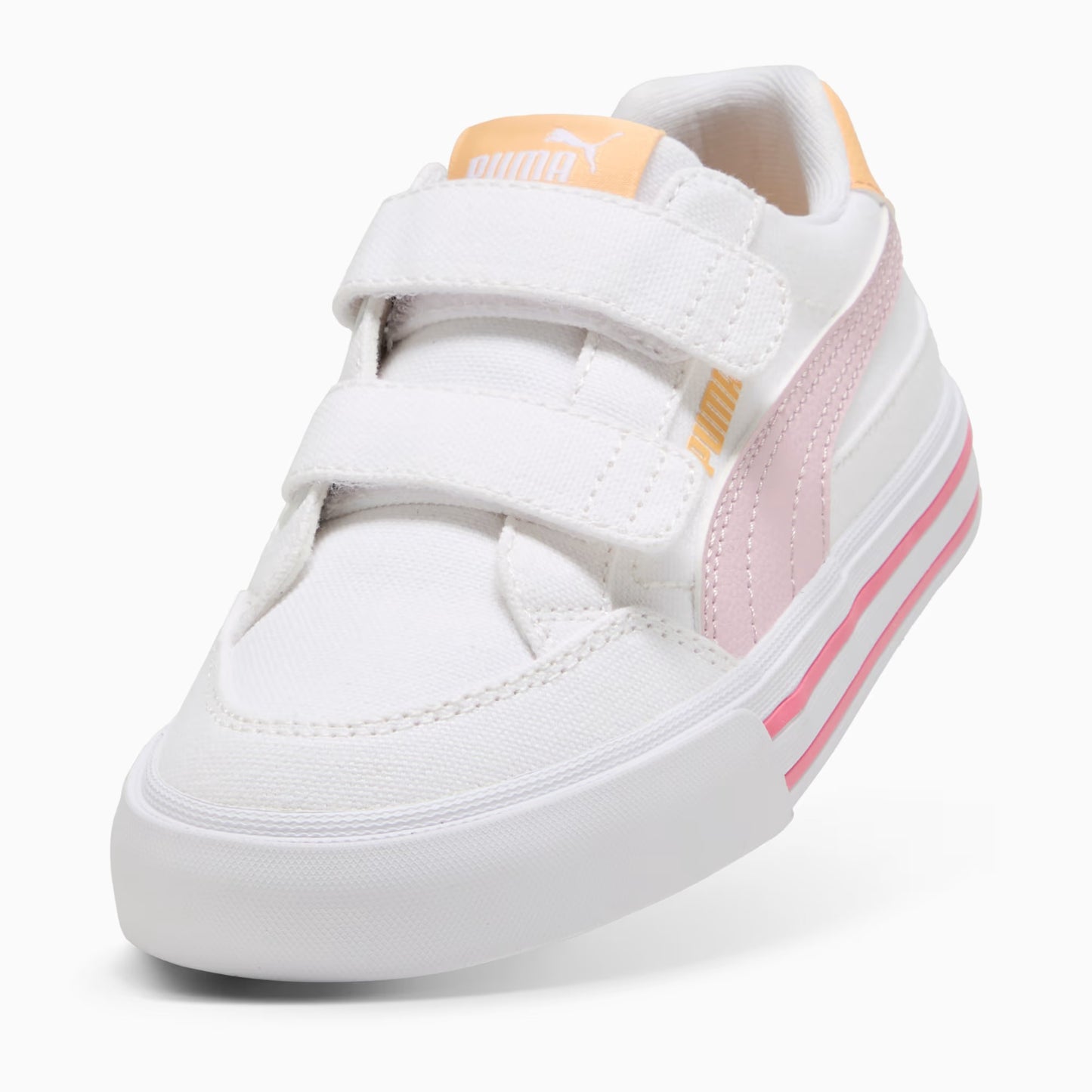 Infant's Puma Court Classic Vulcanized Formstrip - White/Rose Mauve/Almost Apricot