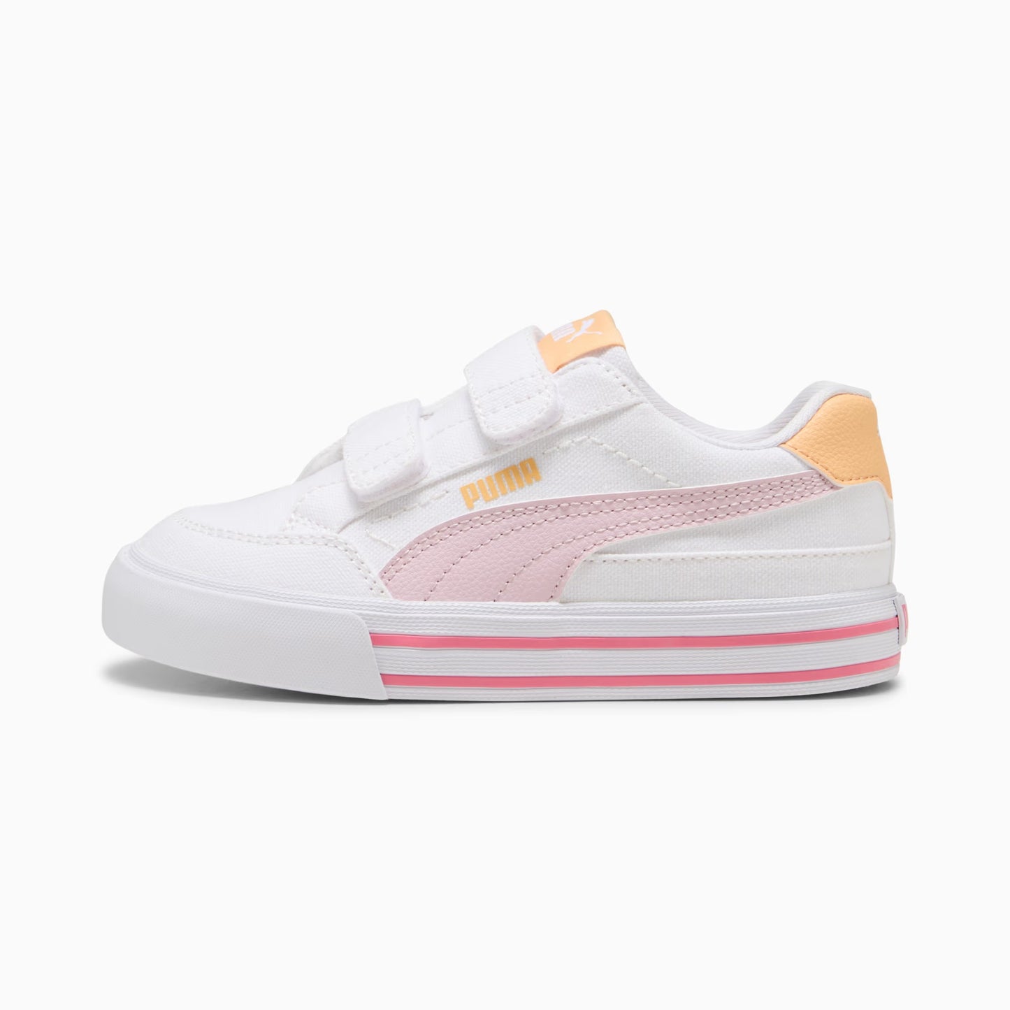 Infant's Puma Court Classic Vulcanized Formstrip - White/Rose Mauve/Almost Apricot