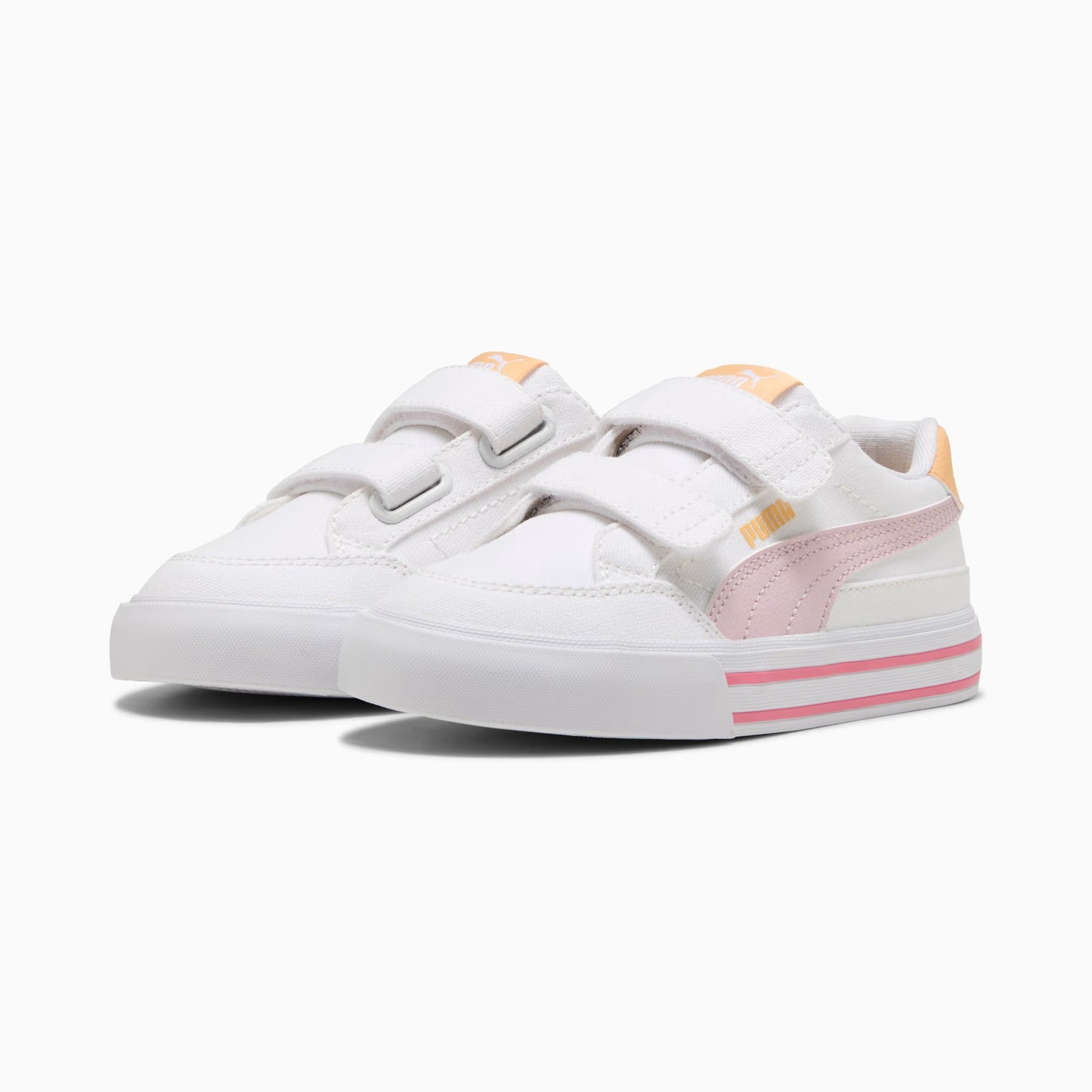 Infant's Puma Court Classic Vulcanized Formstrip - White/Rose Mauve/Almost Apricot
