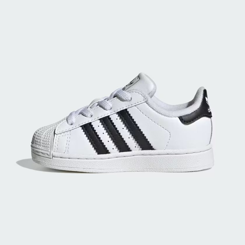 Infant's Adidas Superstar II Elastic Lace Shoes - Cloud White/Core Black