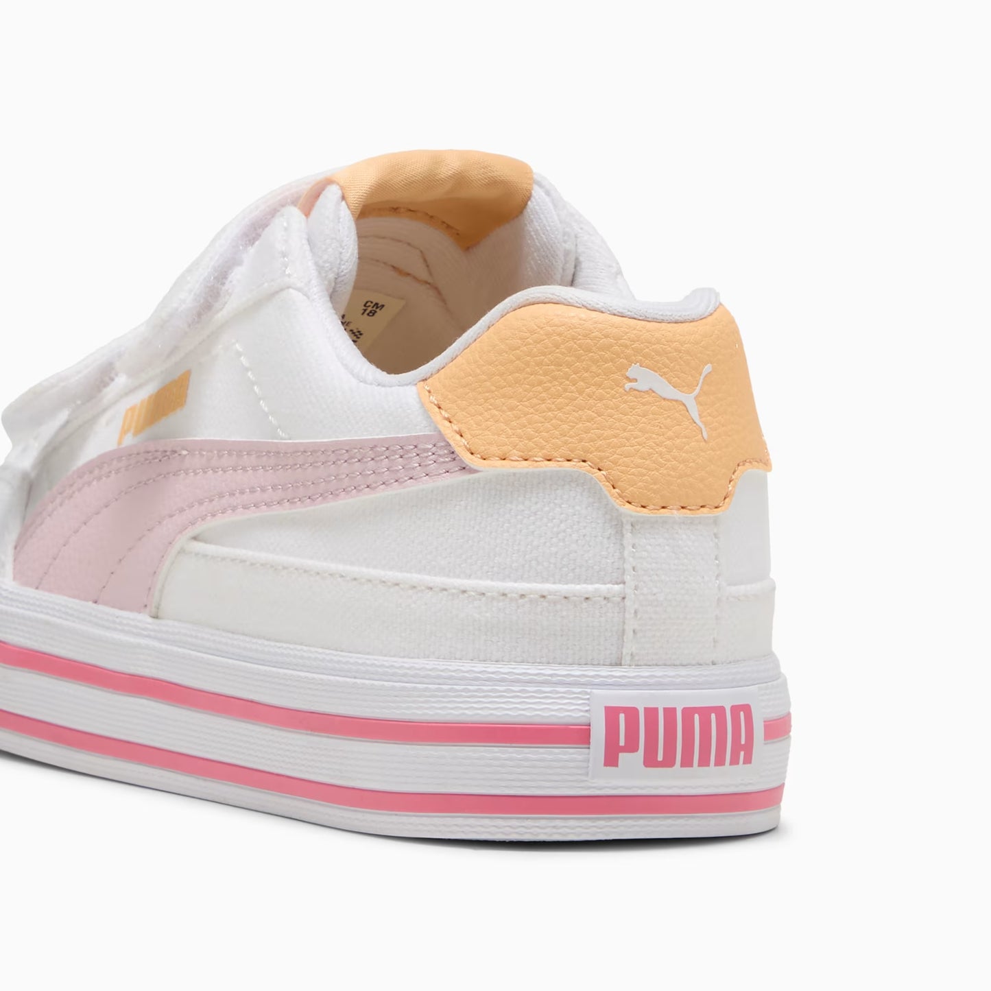 Infant's Puma Court Classic Vulcanized Formstrip - White/Rose Mauve/Almost Apricot