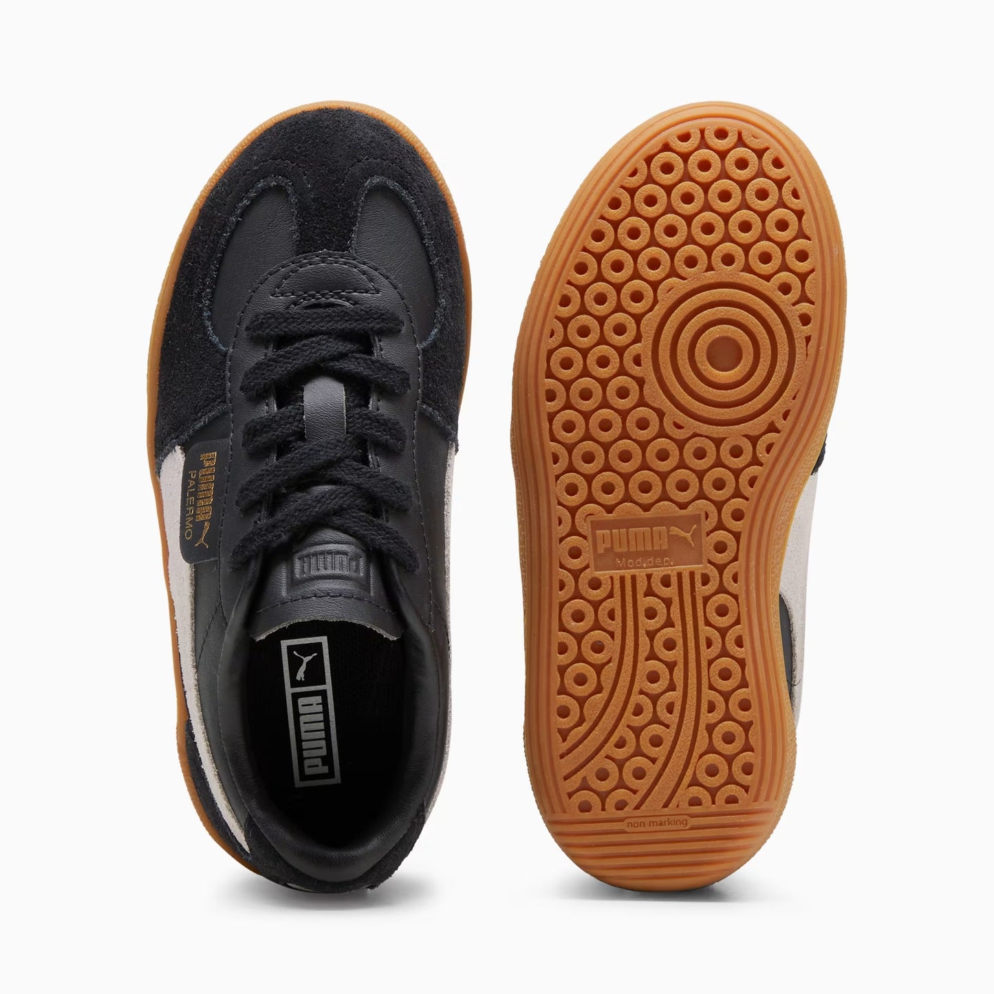 Pre School Puma Palermo Leather - Black/White