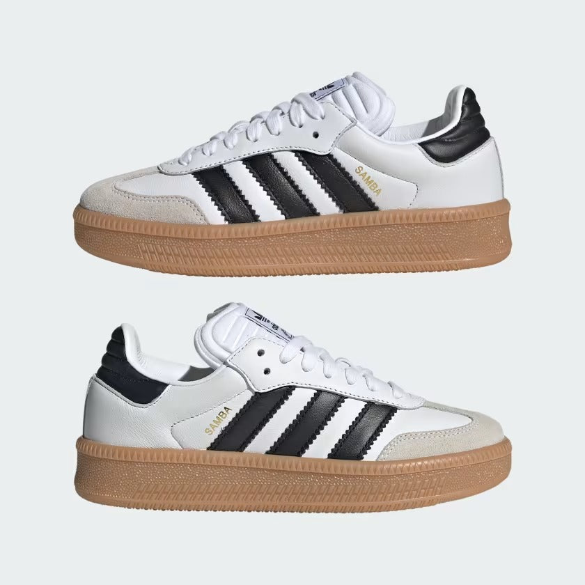 Grade School Adidas Samba XLG Shoes - White/Black