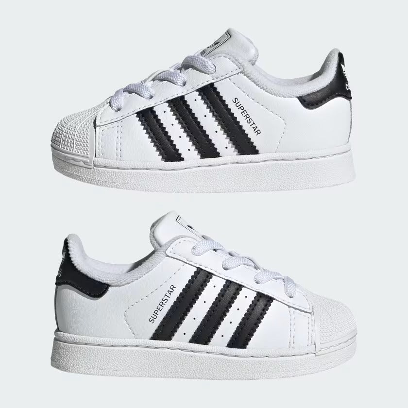 Infant's Adidas Superstar II Elastic Lace Shoes - Cloud White/Core Black