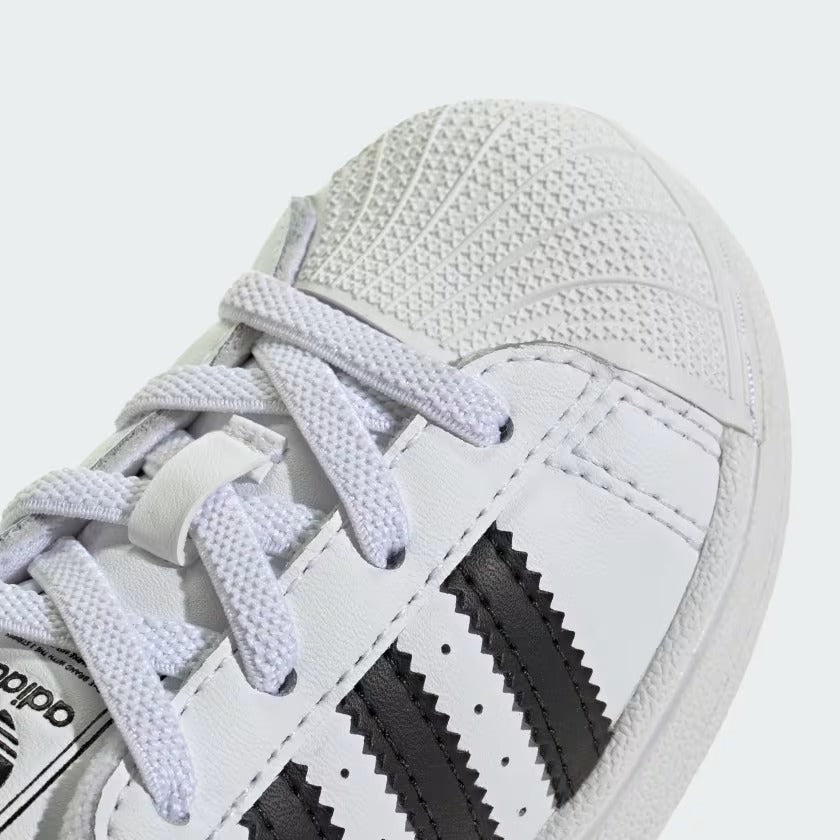 Infant's Adidas Superstar II Elastic Lace Shoes - Cloud White/Core Black