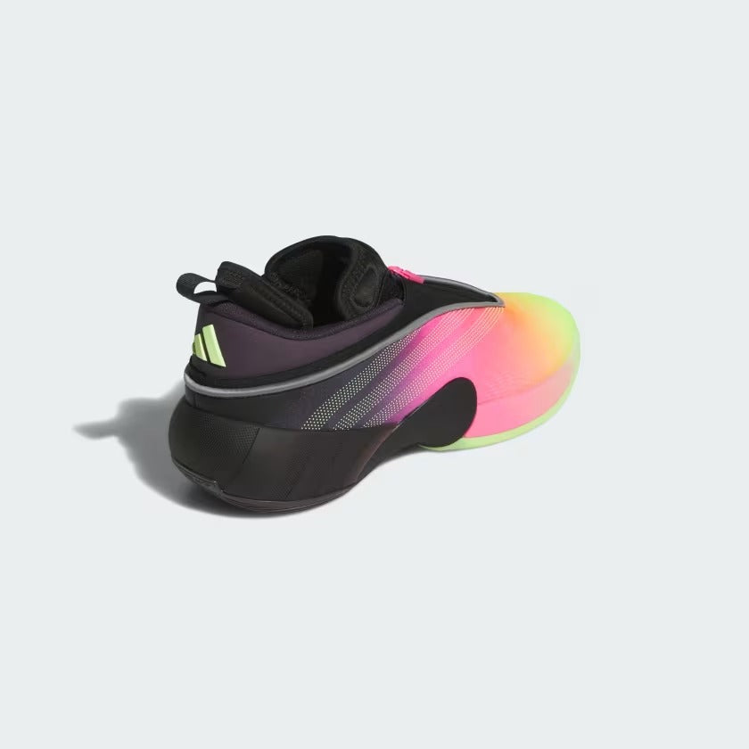 Colorful sneaker with black and pink gradient on a light gray background