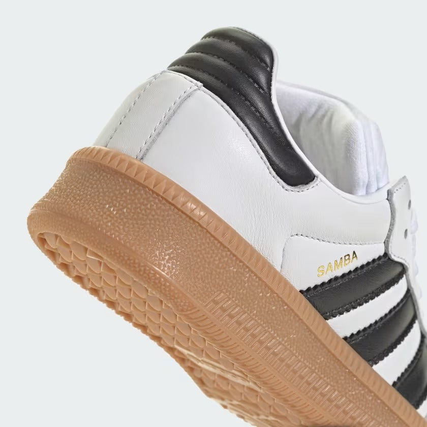 Grade School Adidas Samba XLG Shoes - White/Black