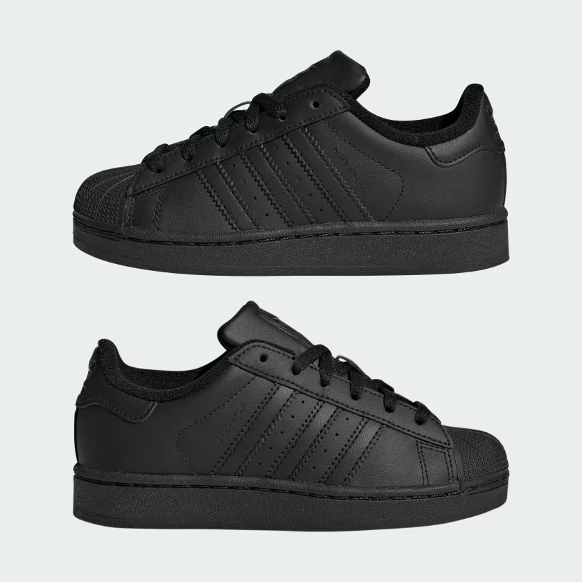 Pre School Adidas Superstar II Shoes - Black/Black