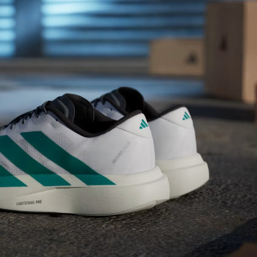 Men's Adidas Adizero EVO SL Shoes - Cloud White/Pure Teal/Grey Four