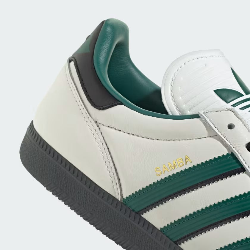 Men's Adidas Samba JP Shoes - Core White/Collegiate Green/Carbon
